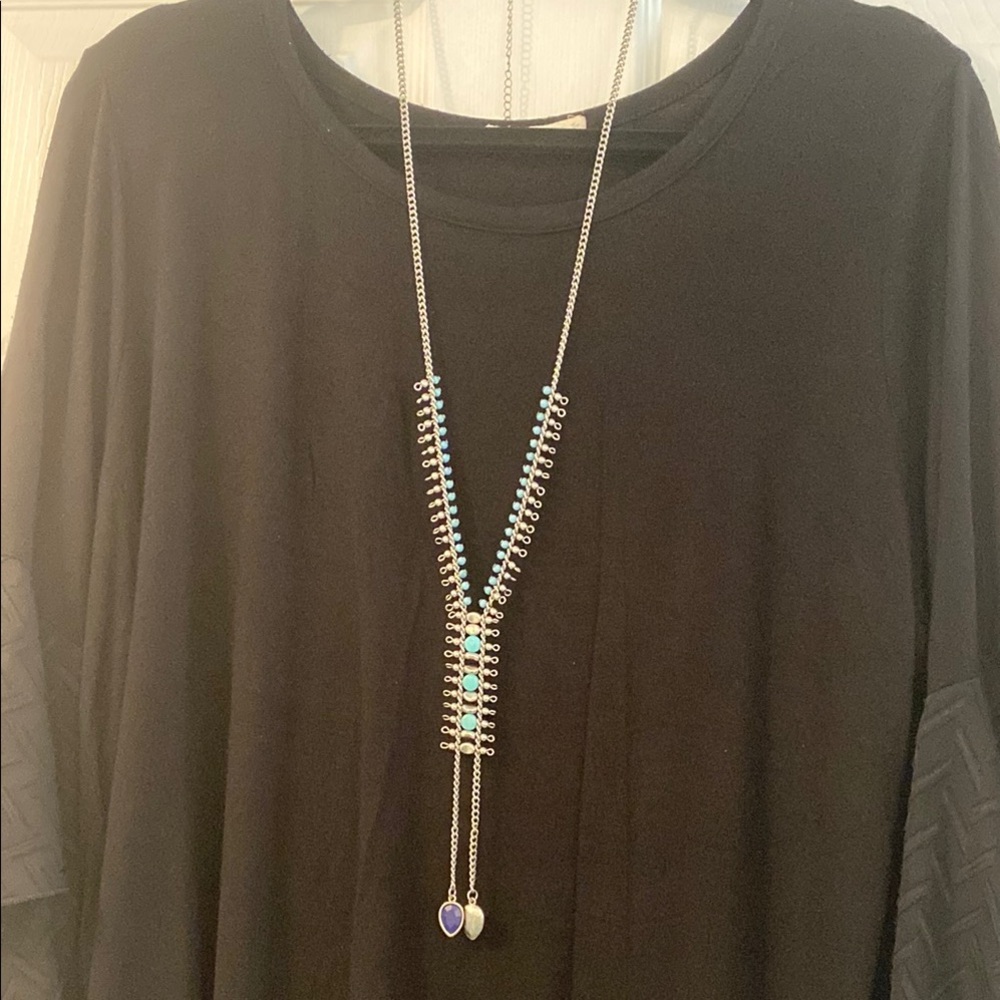 Elegant Silver and Blue Necklace